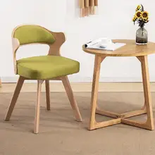 Простой скандинавский обеденный стул из твердой древесины Ресторан домашний подлокотник рекреационная спинка стул взрослый компьютерный стол и ча