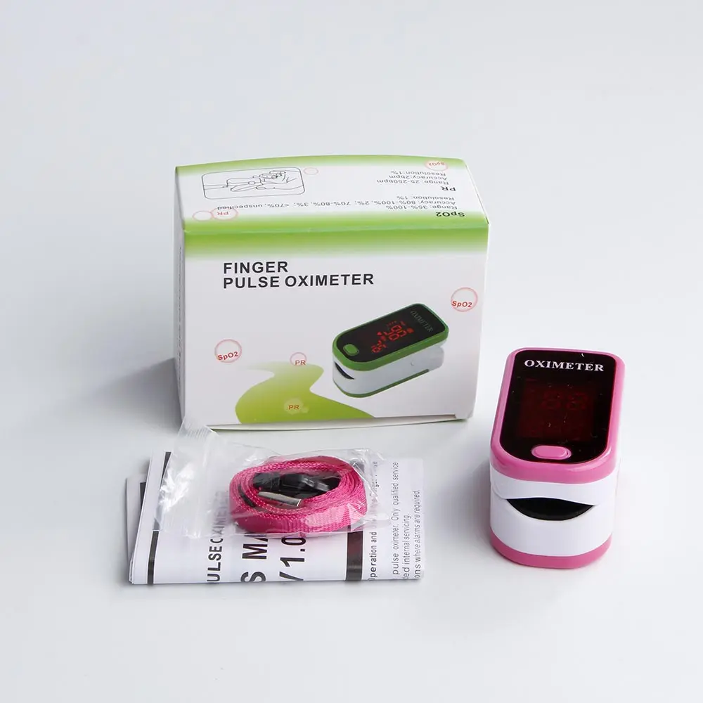 pink 1 box Портативный Пальчиковый оксиметр, медицинское оборудование, СВЕТОДИОДНЫЙ прибор для измерения пульса, сатурометрический монитор Heartrate, монитор давления - Цвет: pink 1 box