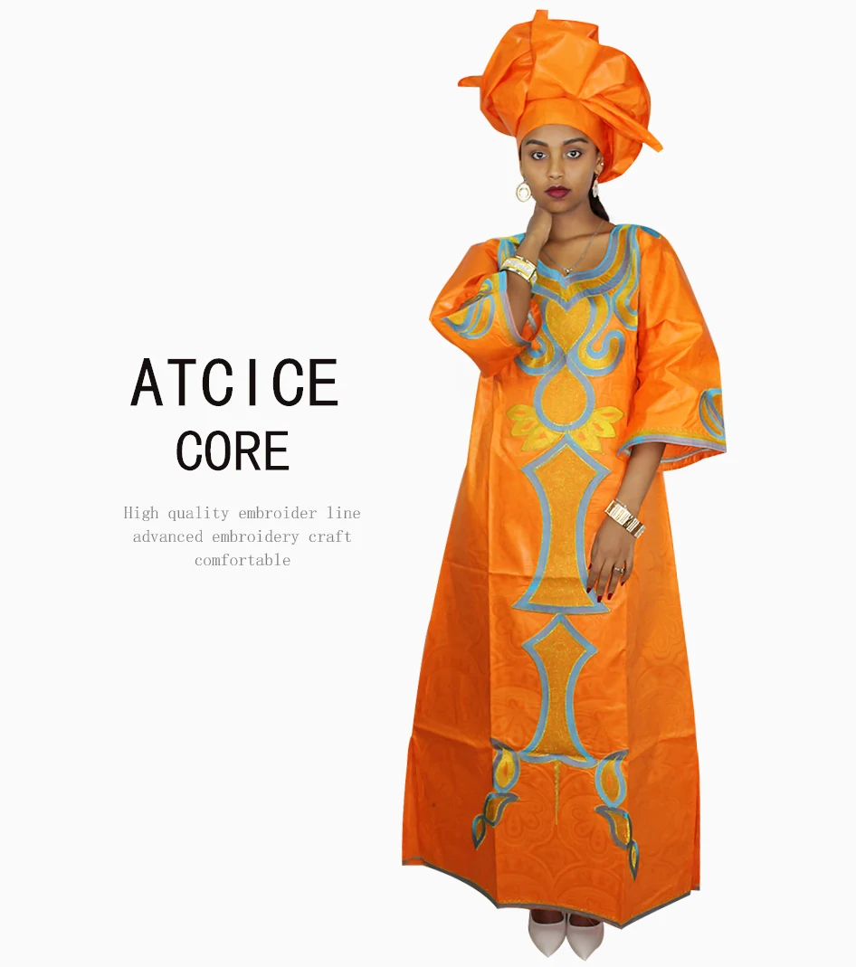 african suit African Dresses For Women 100% Cotton African BAZIN Riche Embroidery Design Traditional Dress A214# african attire