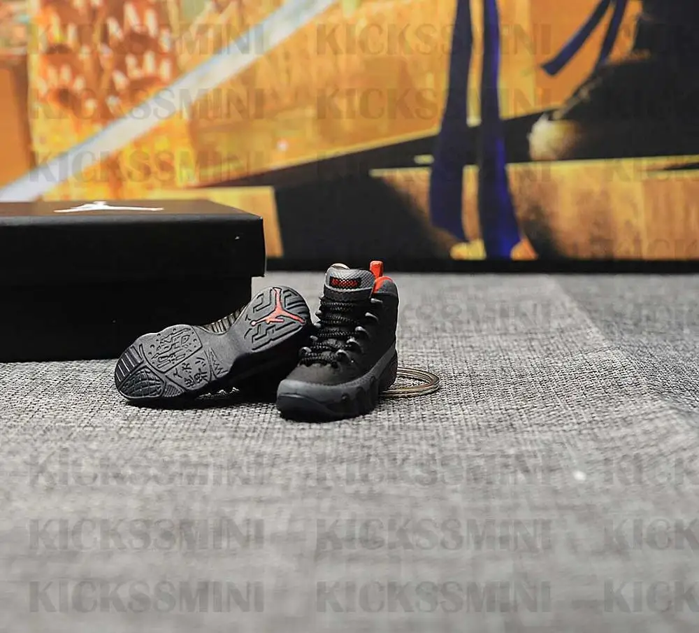 Дропшиппинг Air jordan 9 разводной брелок с кроссовком 1/6 масштаб 3D Мини кроссовок JORDAN Брелок В Форме куклы аксессуар