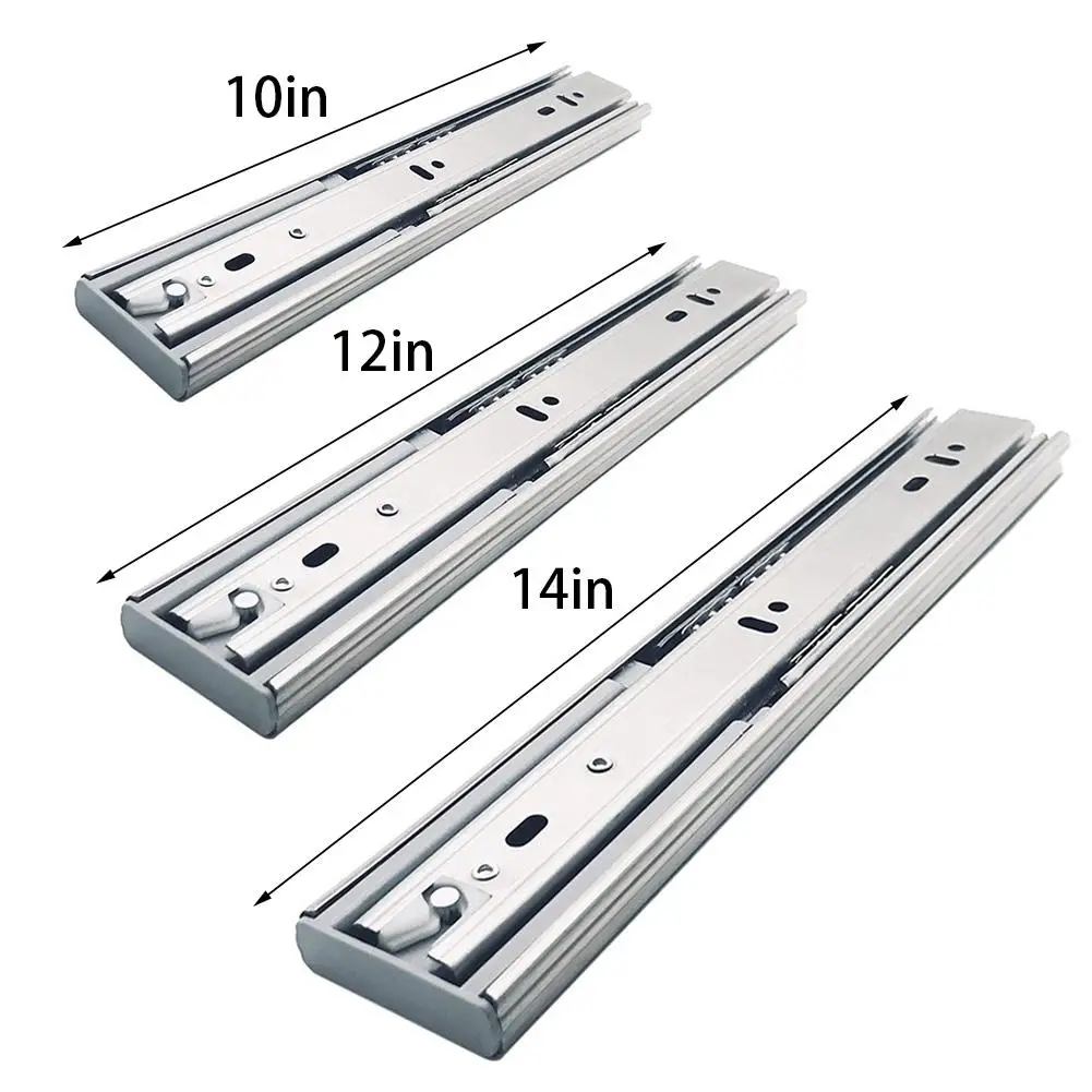 2 шт стальной шариковый подшипник для открытия выдвижных ящиков, 3 складки, боковое Крепление, утолщенная Бесшумная клавиатура, шкаф, выдвижные ящики