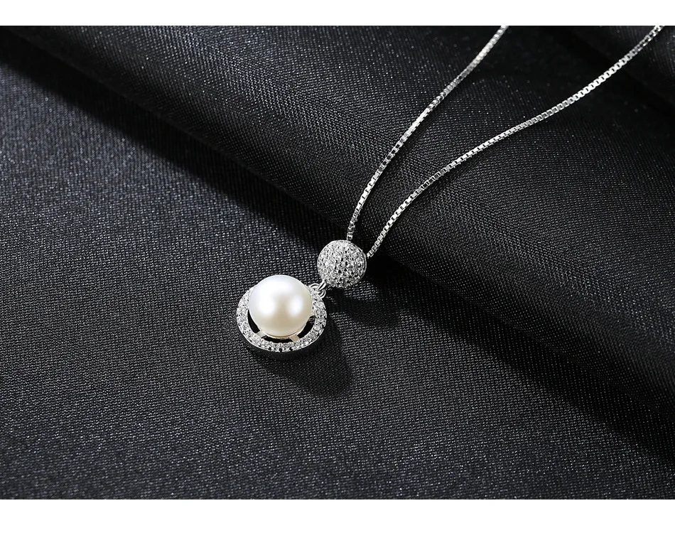 

S925 sterling silver natural pearl pendant micro-inlaid zircon simple clavicle jewelry accessories GW37