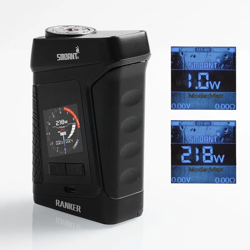

Original Smoant Ranker 218W TC Temperature Control VW Variable Wattage 1.35" TFT Color Screen Box Dual 18650 Vape Mod for RDA