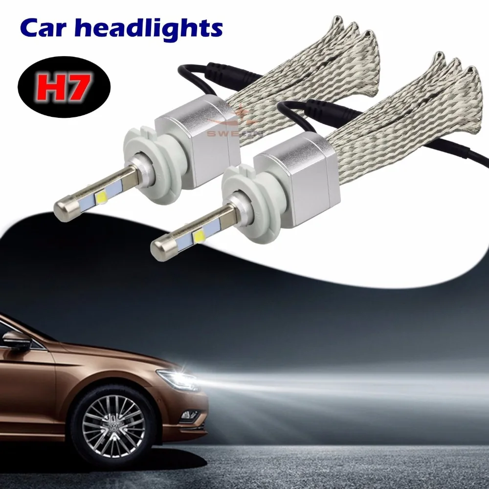 Автомобильные фары 2 шт. чипы Cree 9600lm H7 светодиодный H4 H11 9005 9006 белый для