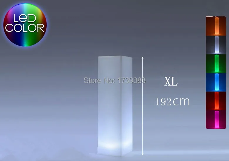 

HOT!LED square light tower rechargeable Floor lamp outdoor colonne lumineuse led block light colorful square column light