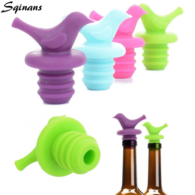

2pcs/Lot Bird Shaped Silicone Wine Stoppers Bottle Caps Cork Bottle Plug Bar Accessories Tools Wine Bottle Stopper Wedding Gift