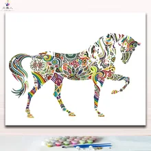 Абстракция креативные художественные картины Рисование картины по номерам с красками цвета на холст своими руками ручной работы цифры краски