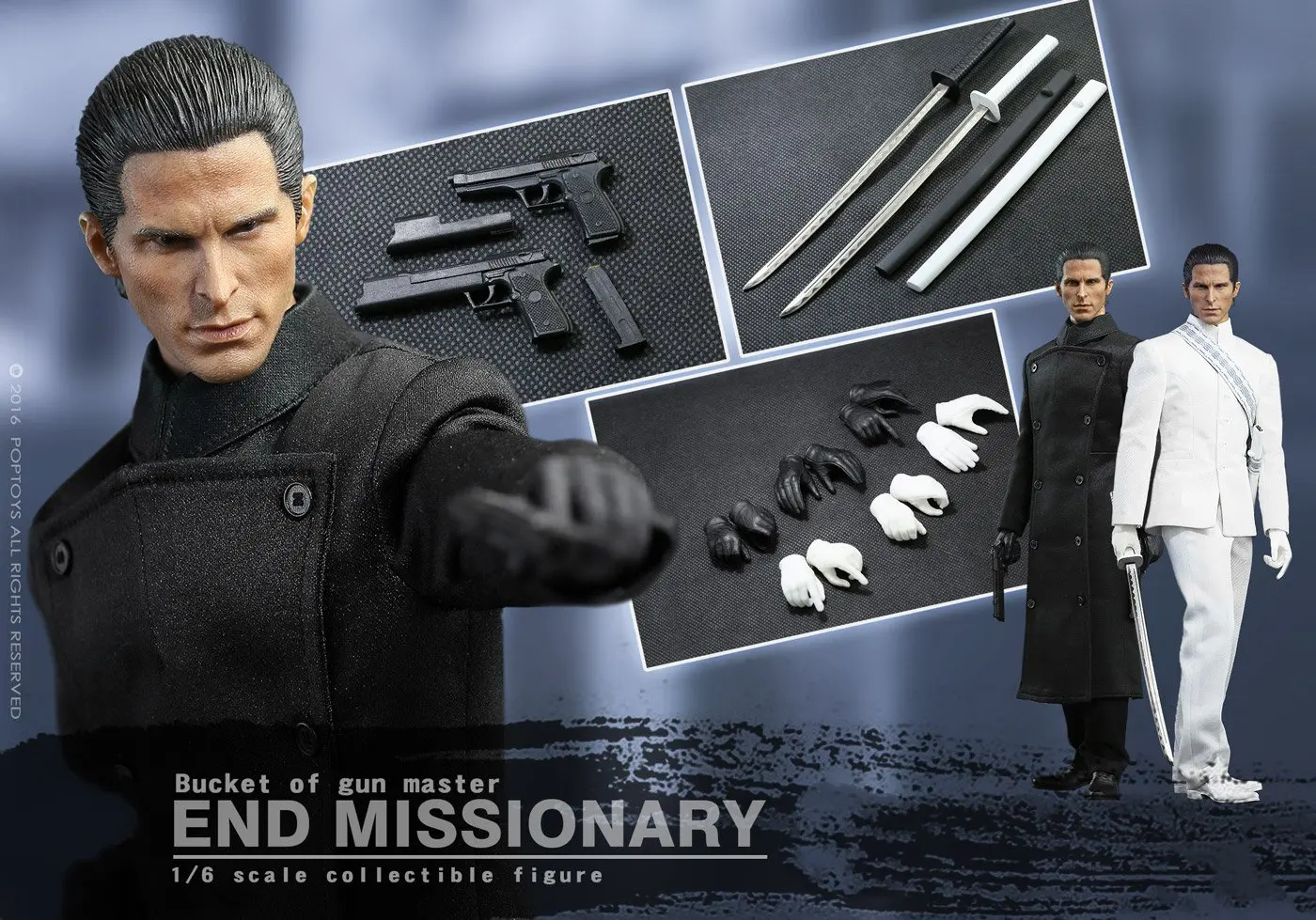 

[ESTARTEK] EX09 1/6 End missionary Bucket of gun master With 2 sets of clothes 12" Collectible Action Figure DIY