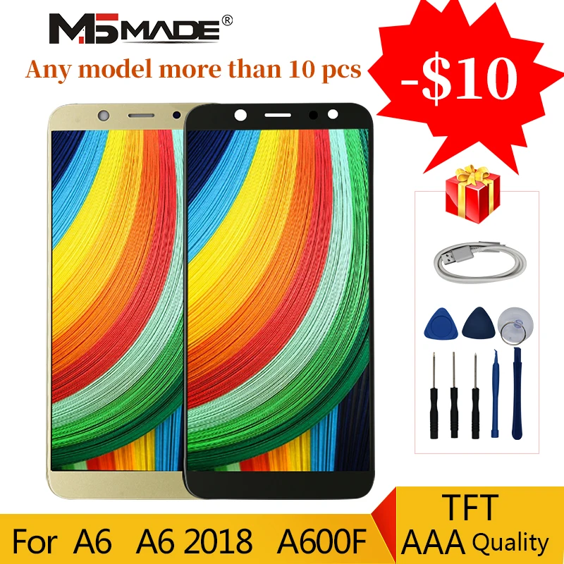 

A6 2018 TopQuality For Samsung Galaxy A6 2018 A600 LCD Display Touch Screen Digitizer Assembly Parts For A600F SM-A600FN Display