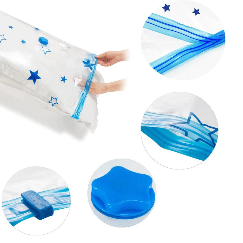 11 шт./компл. пластиковый Вакуумный пакет уплотнение сжатого Экономия пространства сумки прозрачный органайзер для хранения складной