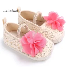 E& Bainel вязаные для новорожденных девочек Летняя обувь ручной работы цветок младенческой Девочки Обувь