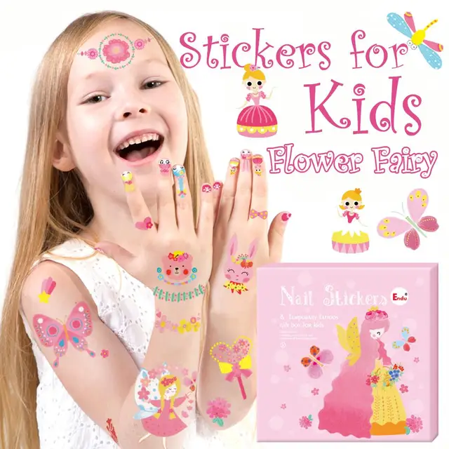 Cute Child nail tattoo stickers Pet DIY Stickers Cartoon Children