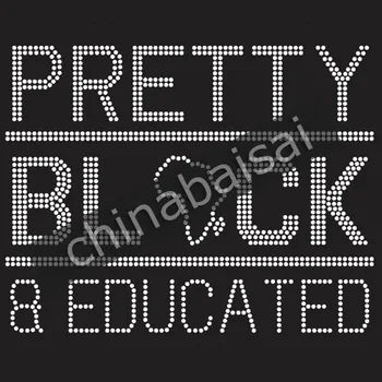 

The letters "pretty BL and CK" Rhinestone Transfer Motif Designs