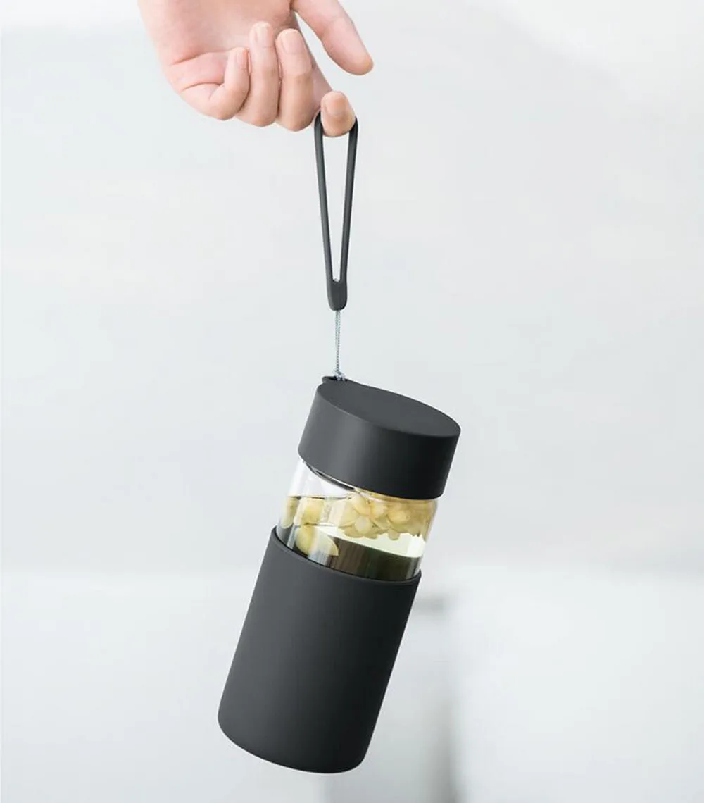 2019Xiaomi Fun Home Glass Sport Water Bottle  Protective Bag 350ML Fruit Lemon Gourde My Drink Bottle Student Solid Tea Milk Cup (16)