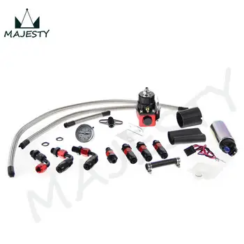 

Adjustable Fuel Pressure Regulator&255 LPH fuel pump Kit FIT FOR DSM STI GTI EVO black and red