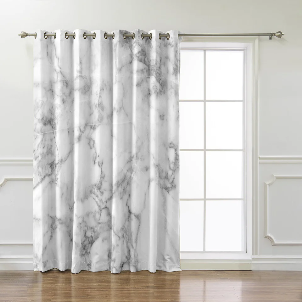 White Marble Texture Window Treatments Curtains Valance Window