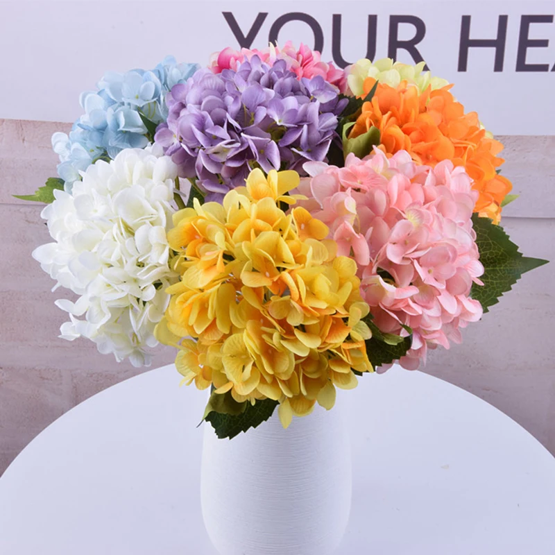 6 Fork/Brouquet Artificial Hydrangea Flower Single Wedding Hydrangea Simulation Flower Silk Flower Arches Christmas Home Decor