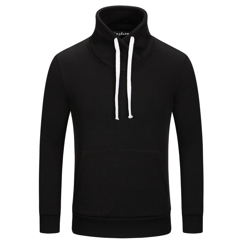 

AIRGRACIAS Sweatshirts Men Solid Color Hoodies High Quality Cotton Blend Mens Tracksuit Long Sleeve Turtleneck Streetwear Tops