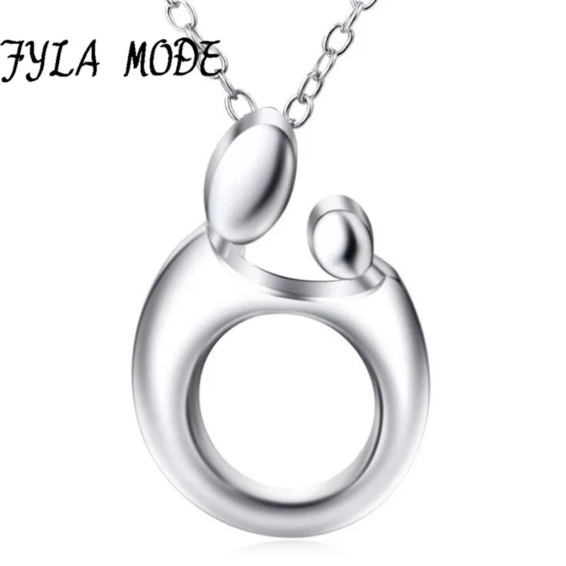 

Baby Mother Necklace for Women Cute Baby Mom Hug Heart Love Necklace 925 Sterling Silver Minimalist Jewelry New Mothers Day Gift