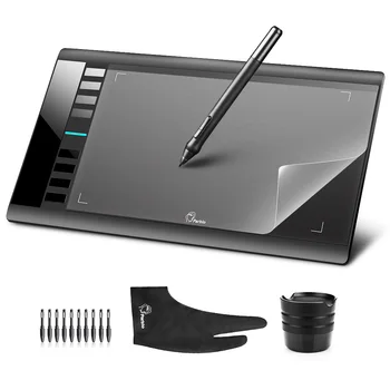 

Parblo A610 10x6" Graphics Tablet Art Drawing Tablets USB Support + Protective Film + Anti-fouling Glove + Spare Pen Nibs
