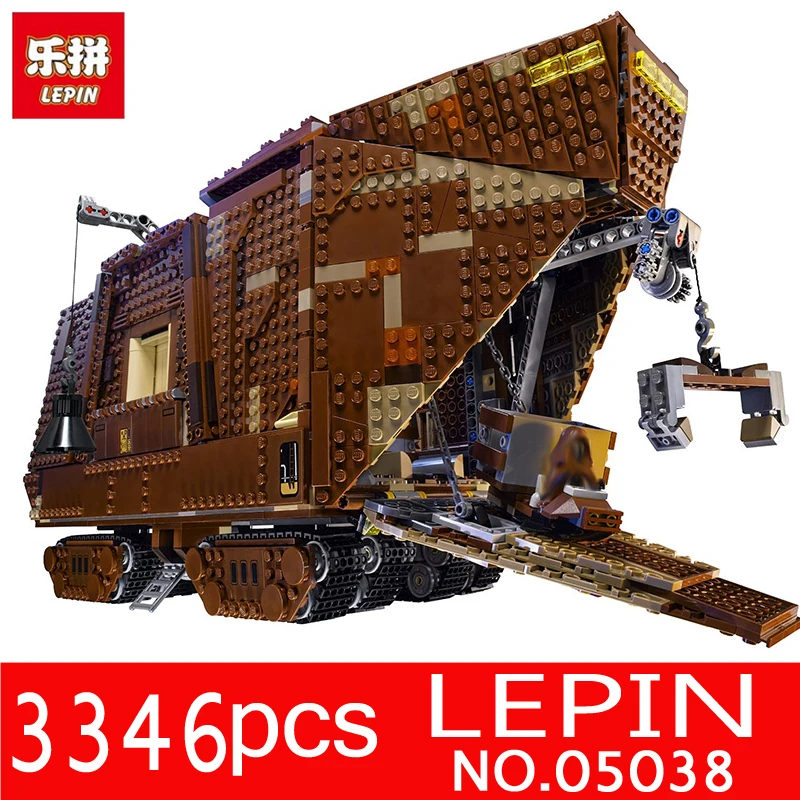 

LEPIN 05038 3346Pcs Star Kits War Force Awakens Sandcrawler Model Building Blocks Bricks for Children Toys Set Compatible 75059