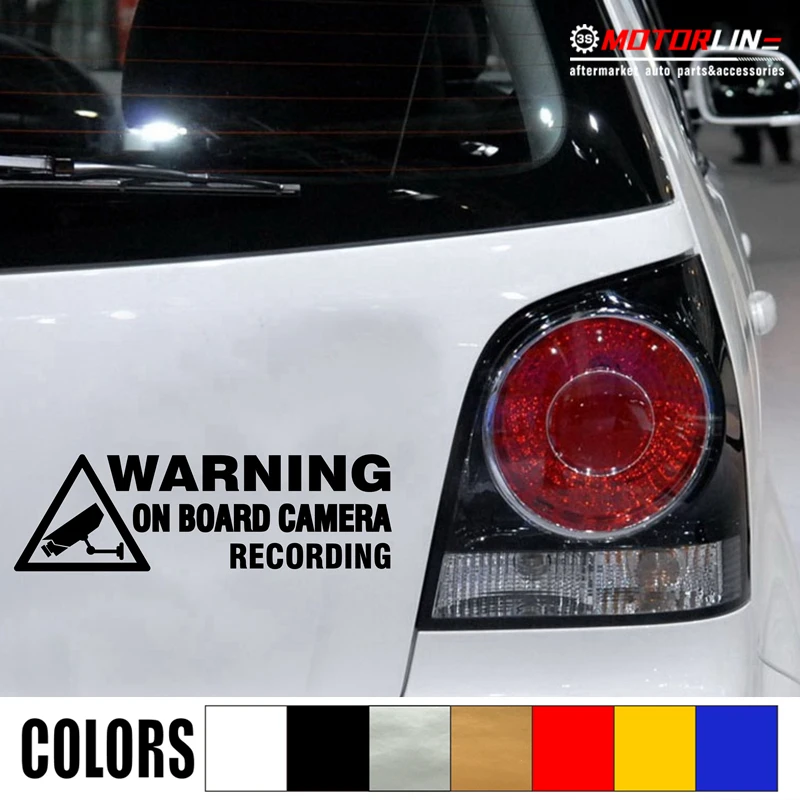 

Warning On Board Camera Recording Decal Sticker Car Vinyl pick size color no bkgrd die cut