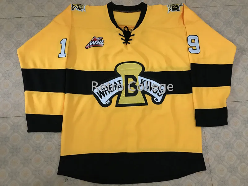 

Brandon Wheat Kings #19 Nolan Patrick Mens Hockey Jersey Embroidery Stitched any number and name Jerseys