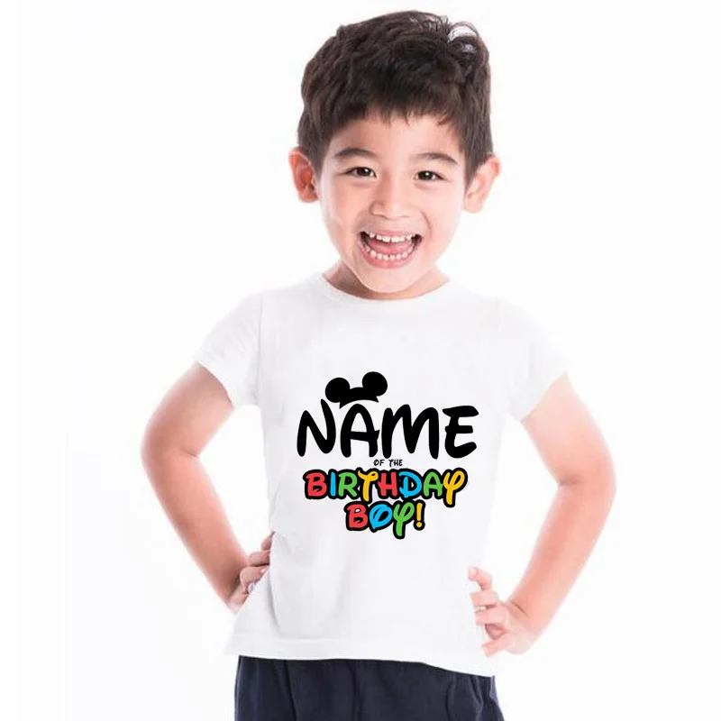 

Happy birthday boy girl universal letter best birthday present child round neck shirt cotton t-shirt 3-9 years old