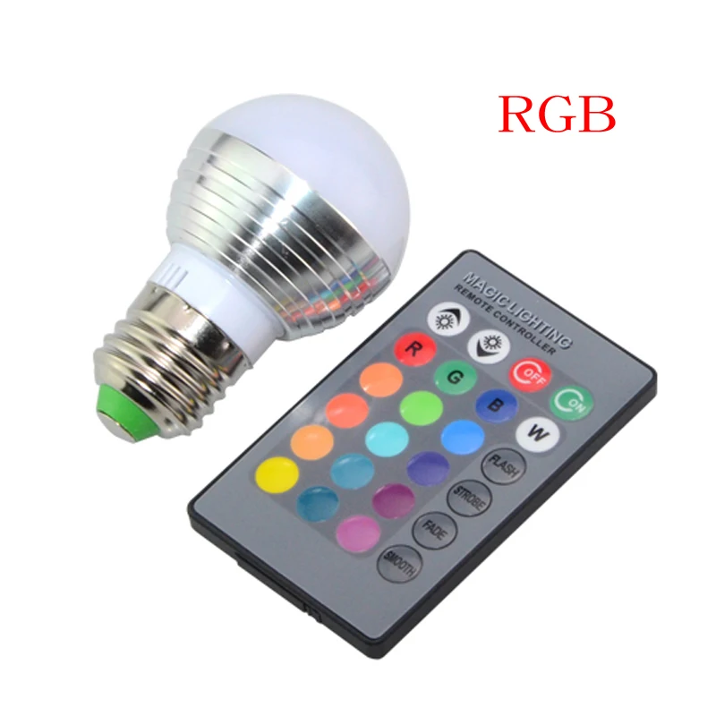 1 шт. AC85V-265V E27 E14 диммер светодиодная лампочка LED RGB лампы свечи 5 Вт RGB магическое освещение для праздника+ IR пульт дистанционного управления 16 цветов