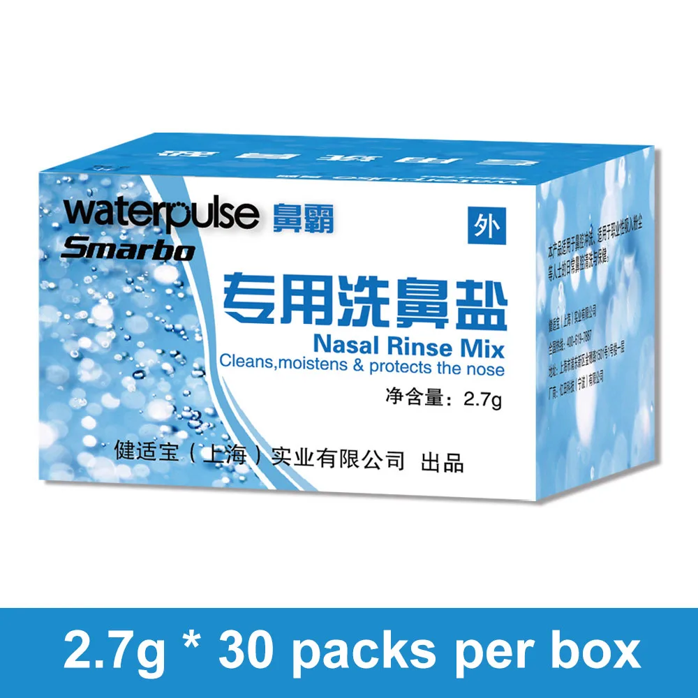 

Waterpulse Nasal Rinse Mix Salt 2.7g*30 Sinus Rinse Irritation Gargle for Nose Wash Bottle Oral Irrigator Accessories Allergies