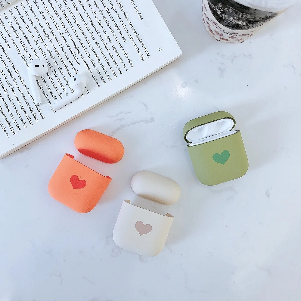 

Cute Simple Love Pattern Case For Airpods 1/2 Hard PC Wireless Bluetooth Earphone Case Cover For Airpods Earphone Fashion Bag