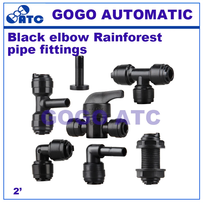 

Black elbow three-way valve plug partition pipe spray pipe fittings water purifier rainforest accessories L/T type connector