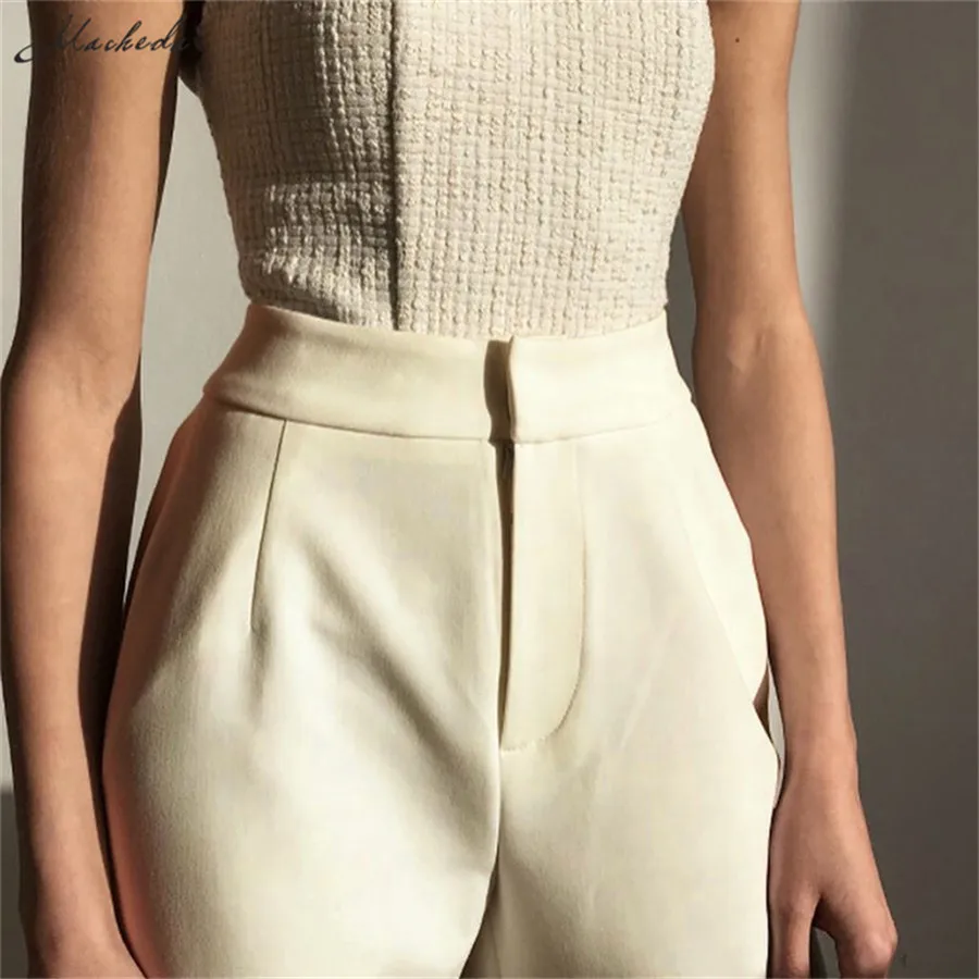 Macheda Summer Autumn Solid Elegant Women's Wide Leg Pants High Waist Fashion Ladies Casual Loose Long Trousers 2019 New Macheda Summer Autumn Solid Elegant Women's Wide Leg Pants High Waist Fashion Ladies Casual Loose Long Trousers 2019 New