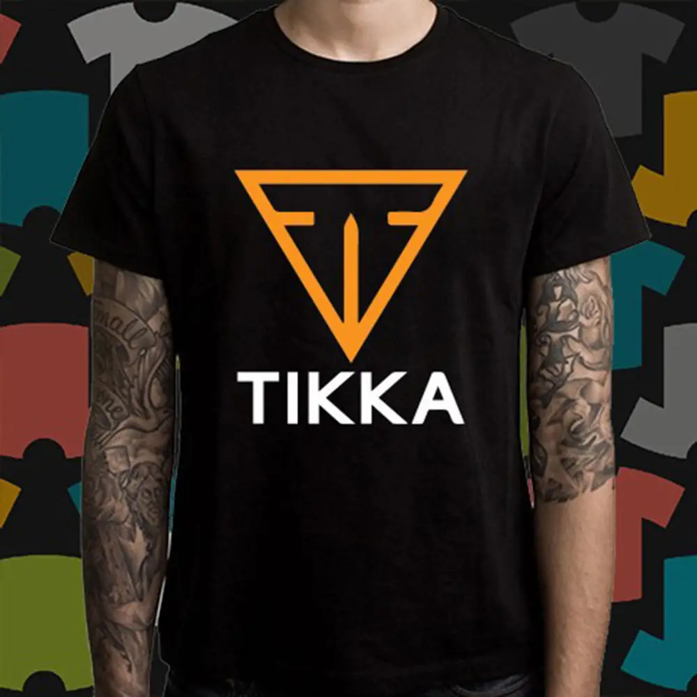 TIKKA by SAKO Firearms Company Logo Gun Army Men's Black T-Shirt S M L XL cotton | Мужская одежда