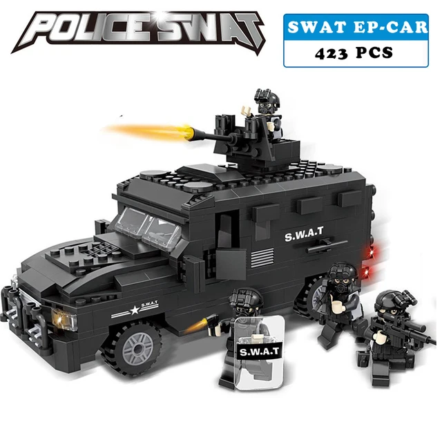 Przeciwwybuchowe samochód policji SWAT Wojskowe Serii 3D Model klocki kompatybilne z lego city Chłopiec Zabawki hobby prezent