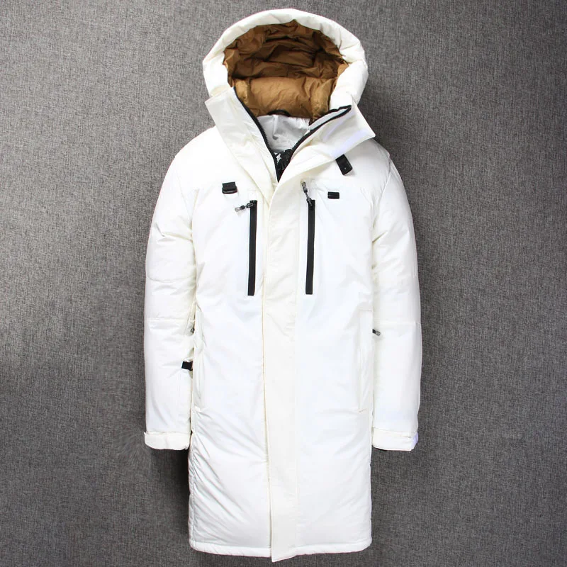 2018 Men Duck Down Jackets Russian Hooded Long Thick