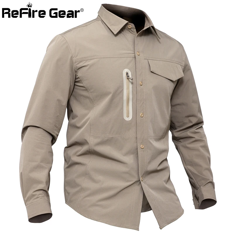 ReFire Gear Military Tactical Shirt Men Thin Breathable Stretch Army Combat Shirts Casual Quick Dry Waterproof Long Sleeve Shirt ReFire Gear Military Tactical Shirt Men Thin Breathable Stretch Army Combat Shirts Casual Quick Dry Waterproof Long Sleeve Shirt