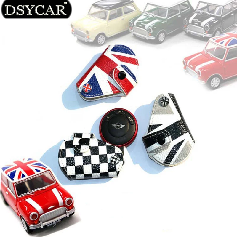 

1Pcs Car Styling Leather Key Case 3 Patterns Cover Decorative Auto Accessories For BMW Mini (except for 2014 New Style MINI F56)