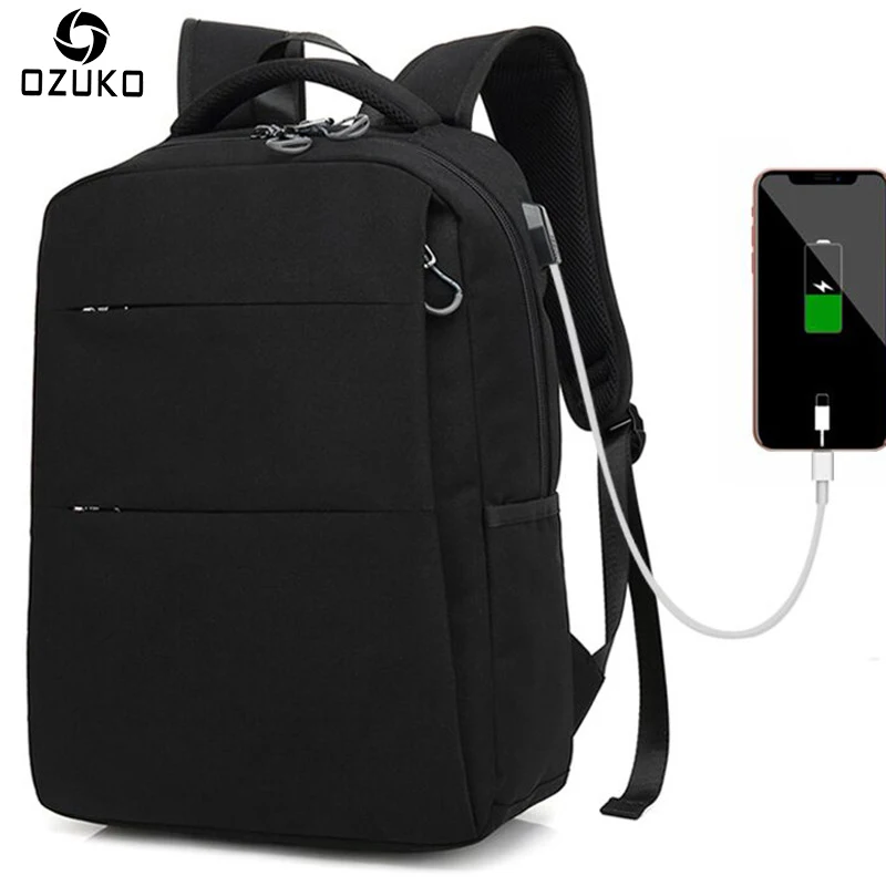 OZUKO New Business Men's Backpack Multifunction Travel Male Mochila 15.6 Inch USB Charging Laptop Fashion School Bag | Багаж и сумки