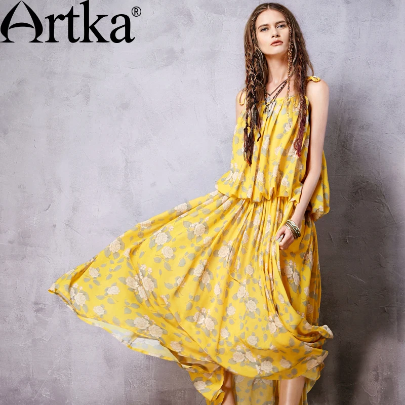 ARTKA Women's New Summer Vintage Print Sleeveless
