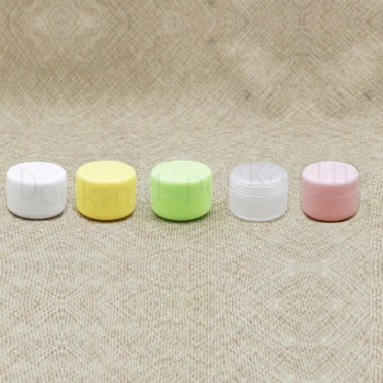 

200pcs/lot Empty Cream Jar 10g 20g for Cosmetics Plastic multicolor Round Containers with molticolor Caps Makeup Tools