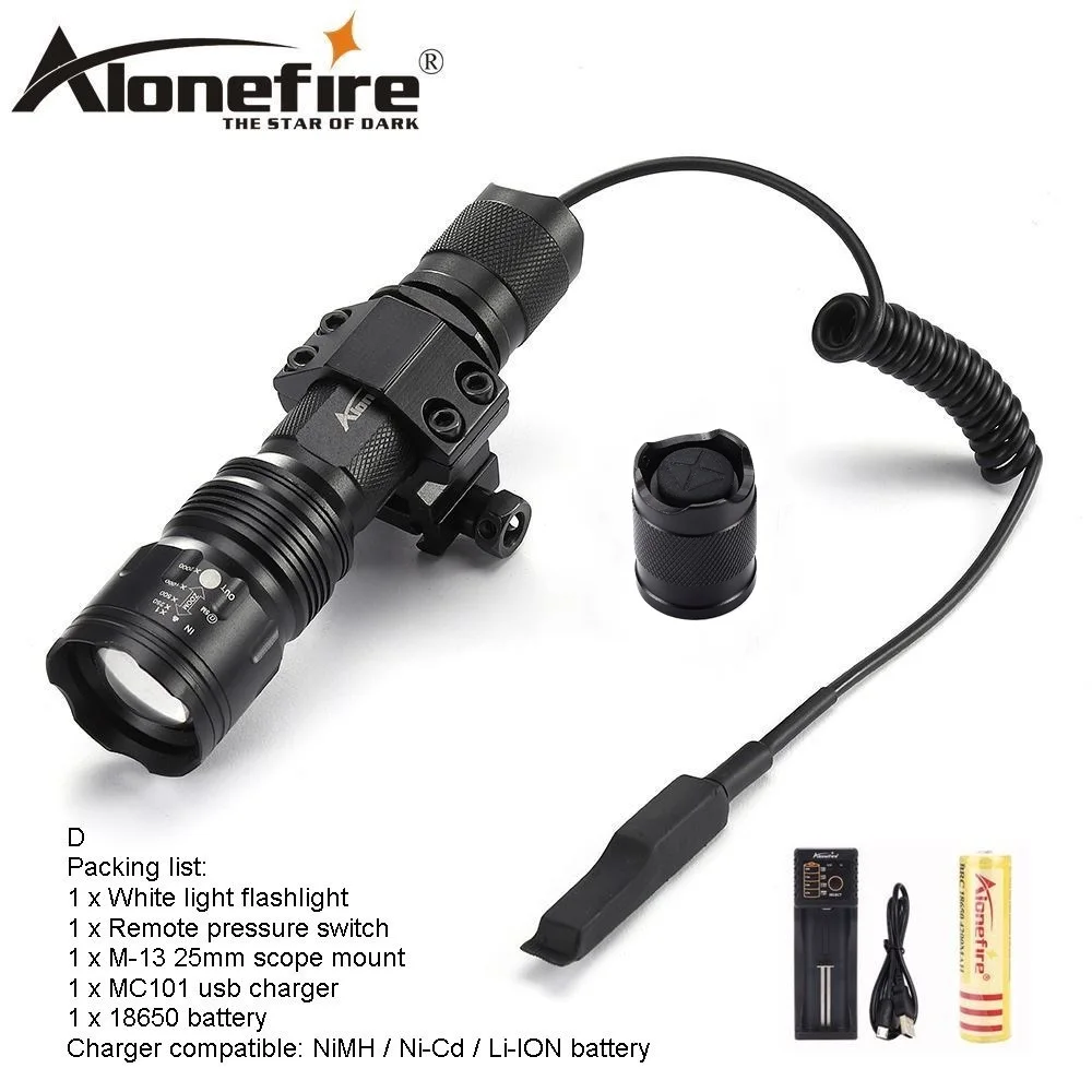 AloneFire TK104 CREE L2 светодиодный тактический Zoom пистолет вспышка светильник пистолет страйкбол фонарь светильник лампа для наружной охоты - Испускаемый цвет: Tactics flashlight D