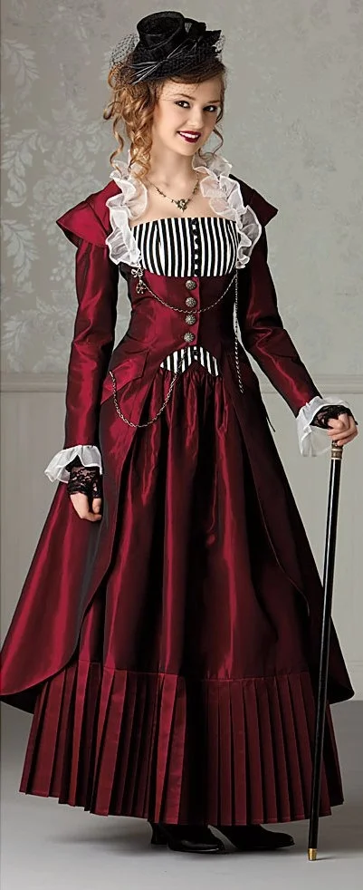 

Fress Shipping Red Steam Punk Dress Halloween Costumes Dress