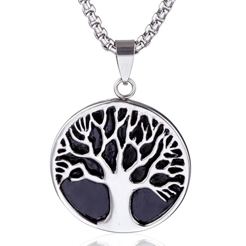 

Attractive and fashionable titanium steel life tree necklace stainless steel precision casting retro men's pendant