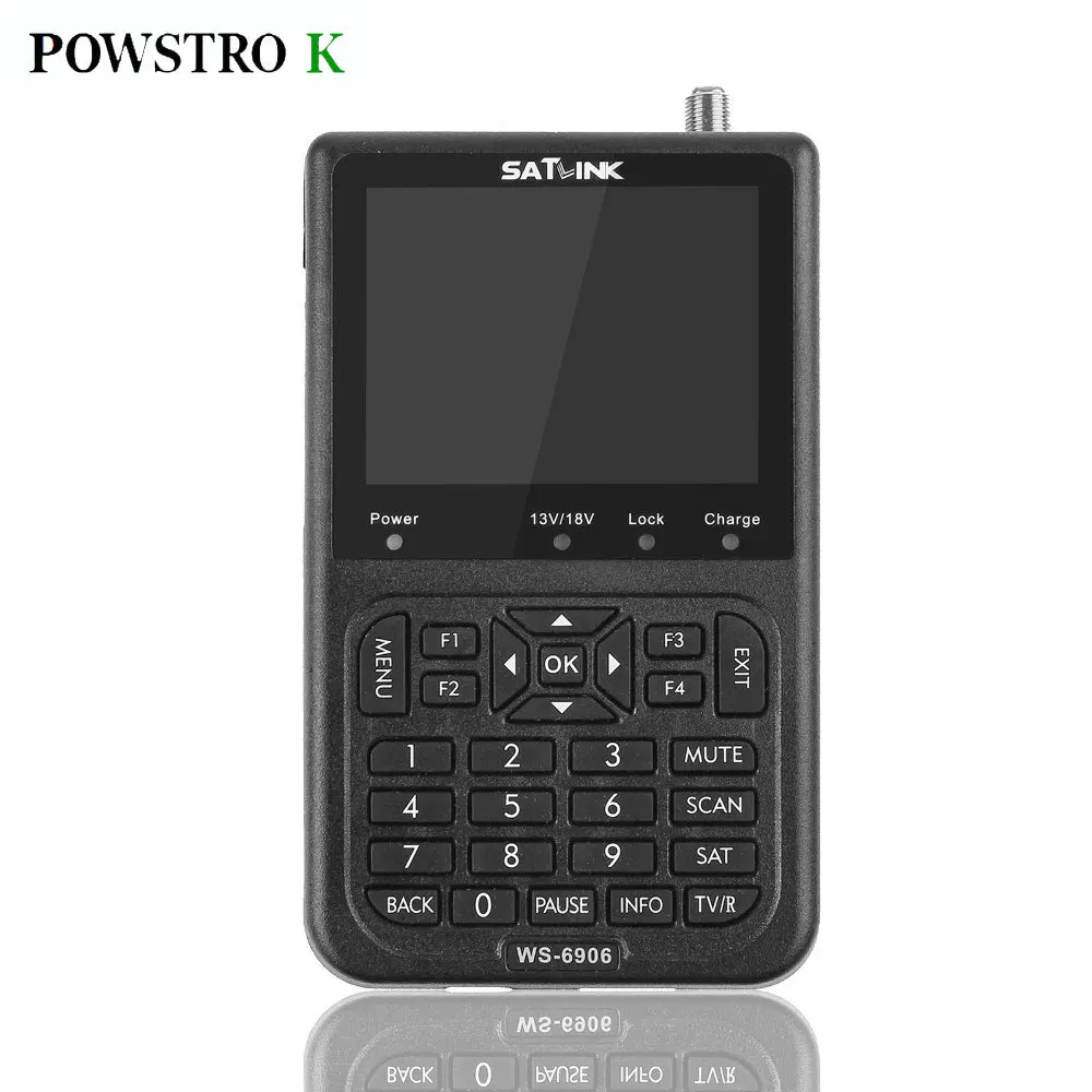 POWSTRO K SATLINK WS-6906 DVB-S FTA Data Digital Satellite Signal Meter Detector Finder 3.5" LCD EU UA UK Plug for TV AV