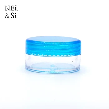 

Blue 3g 5g Plastic Small Round Jar Lip oil Refillable Nail Polish Sample Empty Cosmetic Cream Bottles Free Shipping