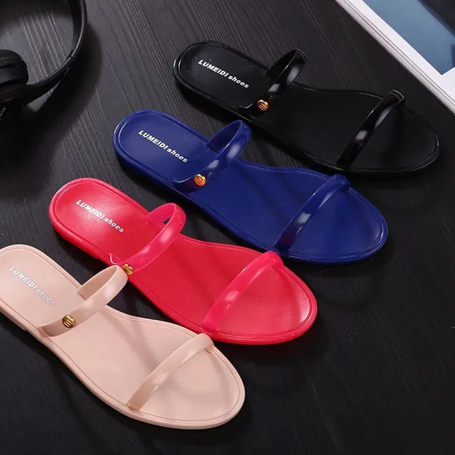 Fashion Women Sandals Fashion Flip Flops PVC Jelly Shoes-in Women's Sandals from Shoes on 