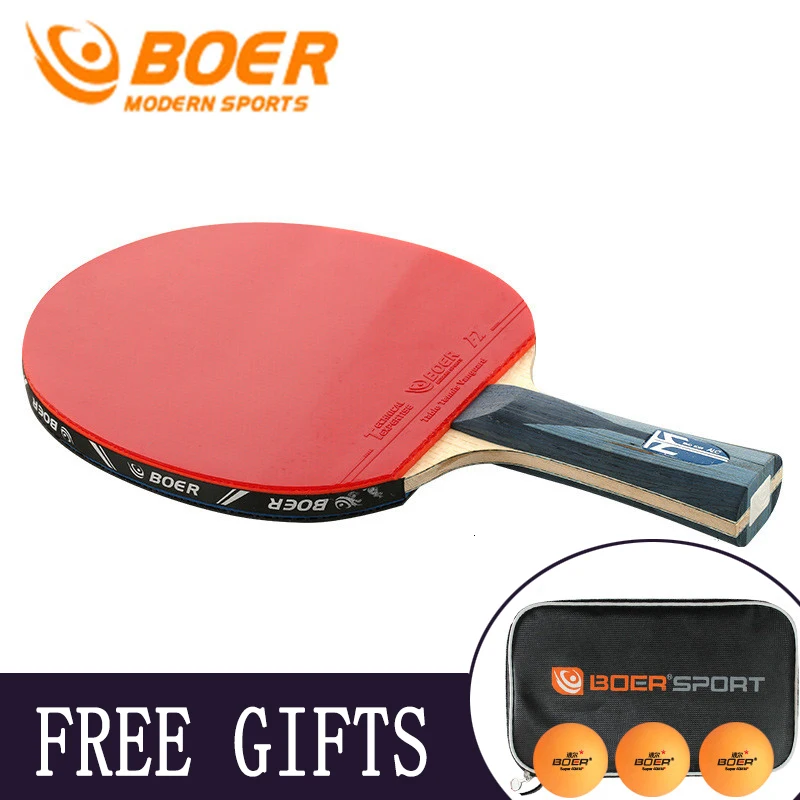 

BOER S7 Professional Short and Long Handle Carbon Fiber Table Tennis Racket Ping Pong Racket Paddle Bat Blade Shakehand Racket