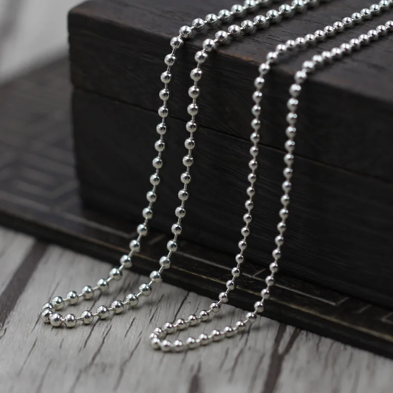 L&P 3mm bead ball chain Necklace 100% 925 Sterling Silver Necklace For Women Men Diy Fittings High Quality bead chain L&P 3mm bead ball chain Necklace 100% 925 Sterling Silver Necklace For Women Men Diy Fittings High Quality bead chain