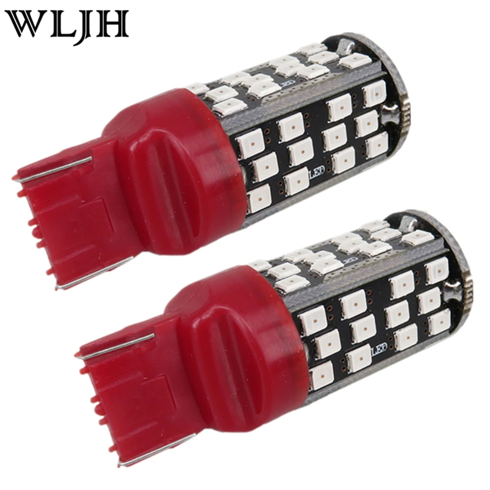 

WLJH 2pcs Red Led W21W 7443 Bulb Stop Brake Light Tail Lamp Light for Toyota Camry Corolla Highlander Yaris 2015 2014 2012 2013